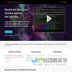asciinema - Record and share your terminal sessions, the right way